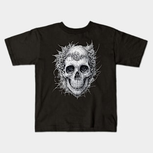 The Death Skull and Flowers Kids T-Shirt